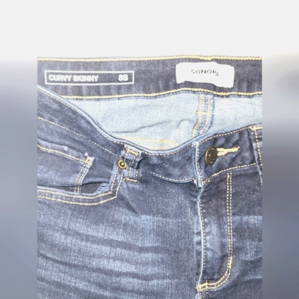 Sonoma Women's Curvy Skinny Dark Wash Jeans (Size 8S) - Picture 5 of 11